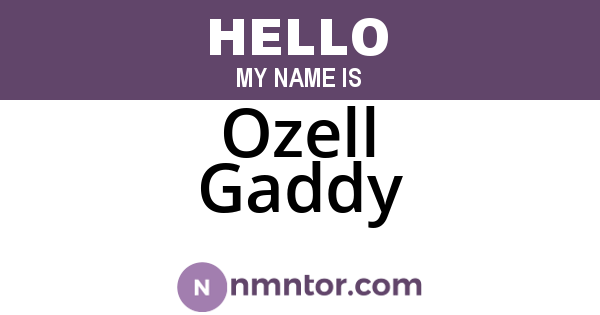 Ozell Gaddy