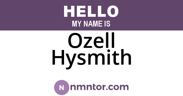Ozell Hysmith