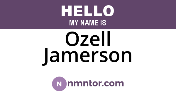 Ozell Jamerson