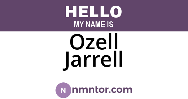 Ozell Jarrell