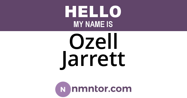 Ozell Jarrett
