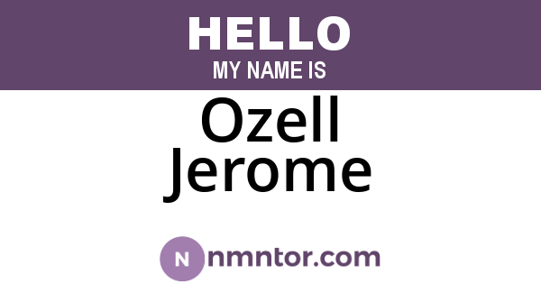 Ozell Jerome