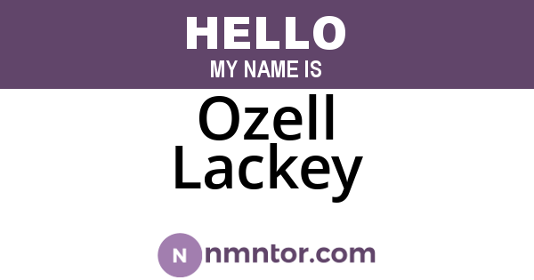 Ozell Lackey