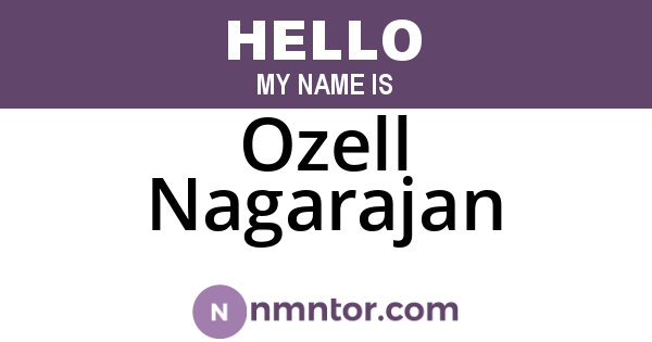 Ozell Nagarajan