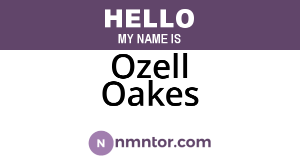 Ozell Oakes