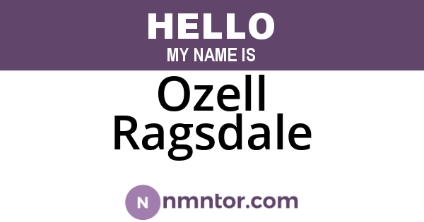 Ozell Ragsdale