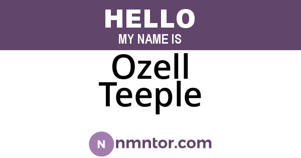 Ozell Teeple