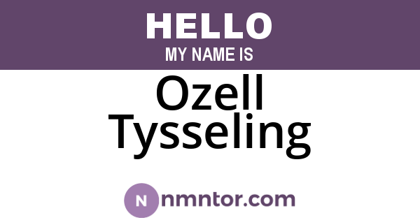Ozell Tysseling