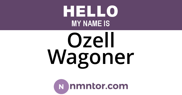Ozell Wagoner