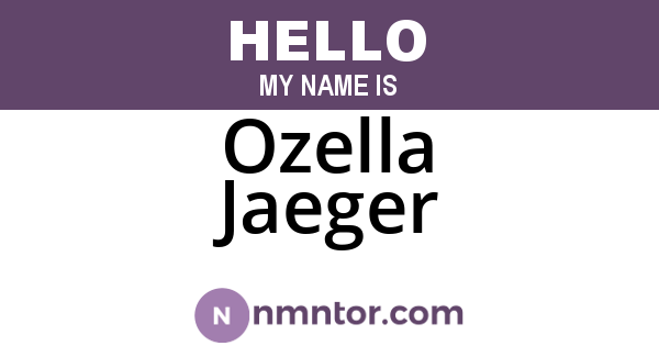 Ozella Jaeger