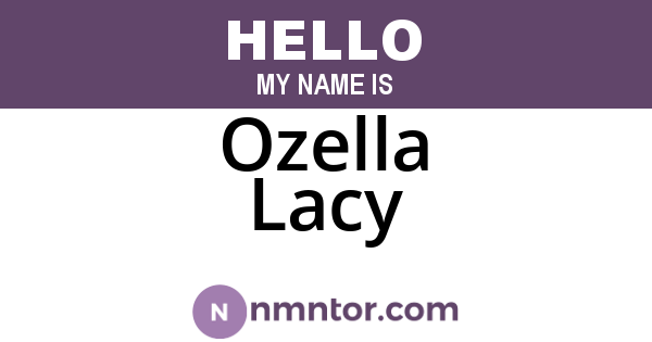 Ozella Lacy