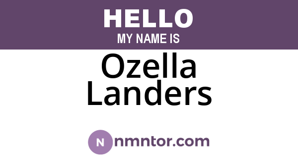 Ozella Landers