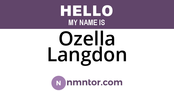 Ozella Langdon