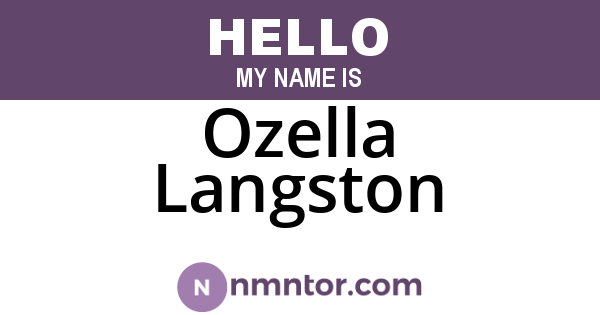 Ozella Langston