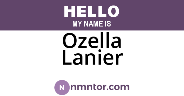 Ozella Lanier