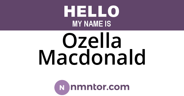 Ozella Macdonald