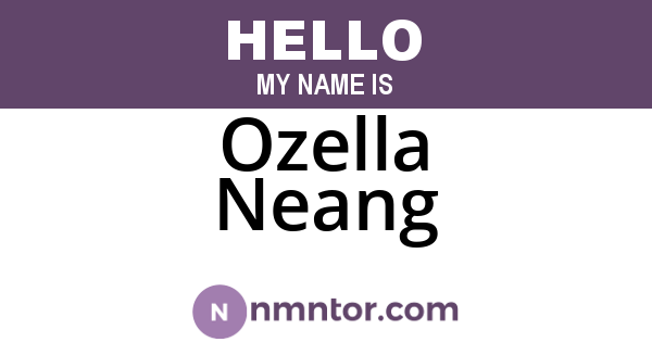 Ozella Neang