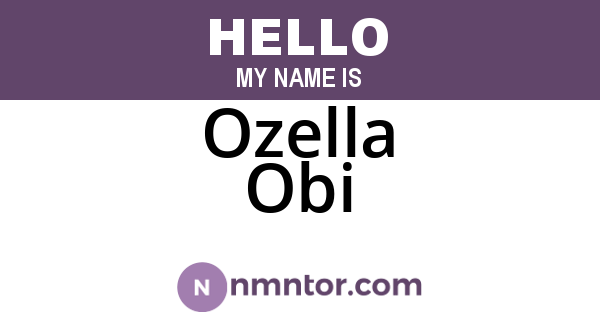 Ozella Obi