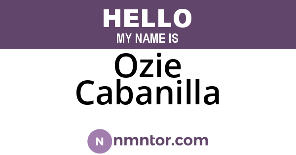 Ozie Cabanilla