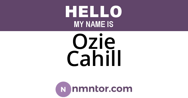 Ozie Cahill