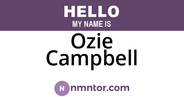 Ozie Campbell