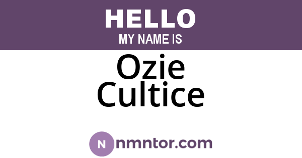 Ozie Cultice