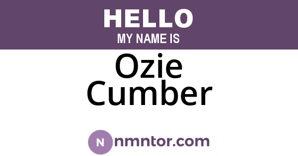 Ozie Cumber