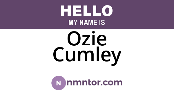 Ozie Cumley