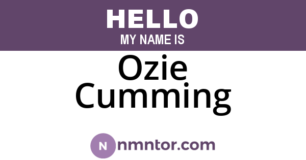 Ozie Cumming
