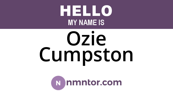 Ozie Cumpston