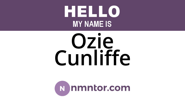 Ozie Cunliffe
