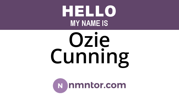Ozie Cunning