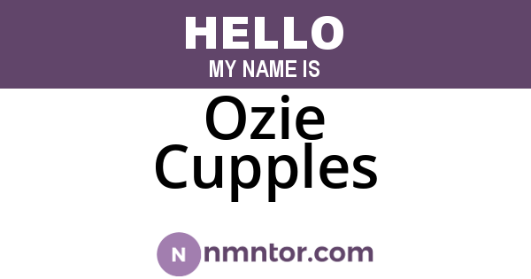 Ozie Cupples