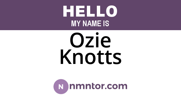Ozie Knotts