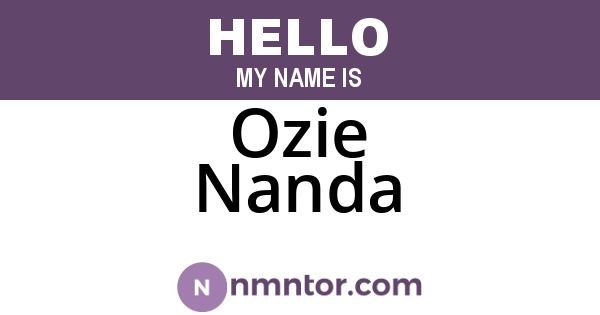 Ozie Nanda