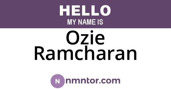 Ozie Ramcharan