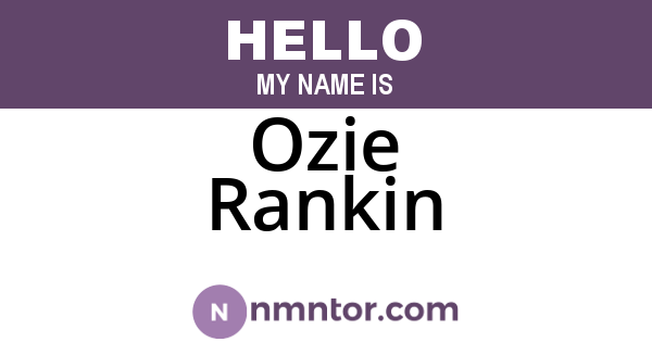 Ozie Rankin