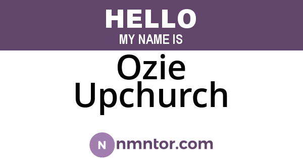 Ozie Upchurch