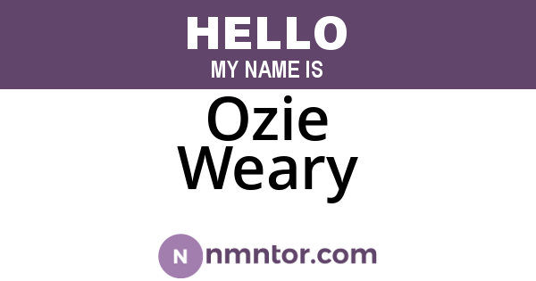 Ozie Weary