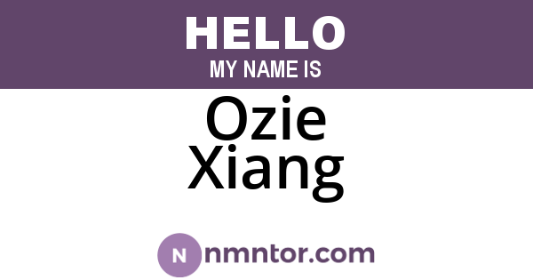 Ozie Xiang