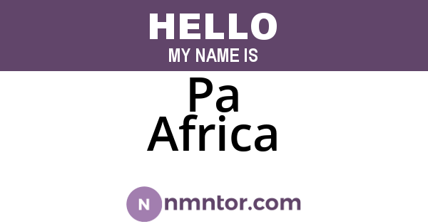 Pa Africa