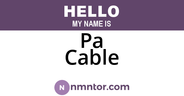Pa Cable