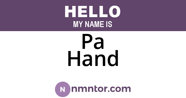 Pa Hand