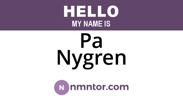 Pa Nygren