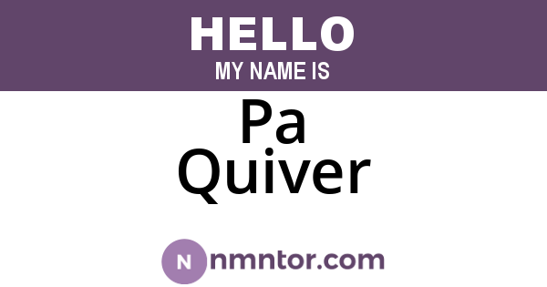 Pa Quiver
