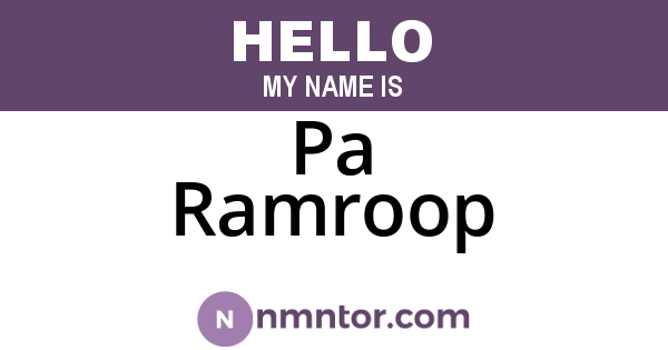 Pa Ramroop