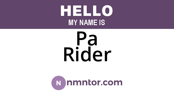 Pa Rider