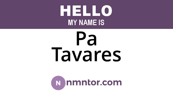 Pa Tavares