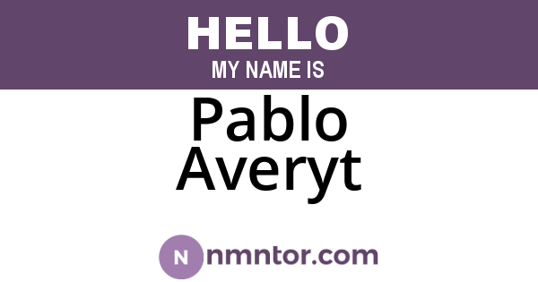 Pablo Averyt