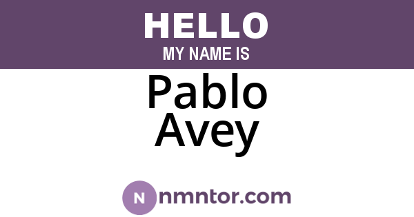 Pablo Avey